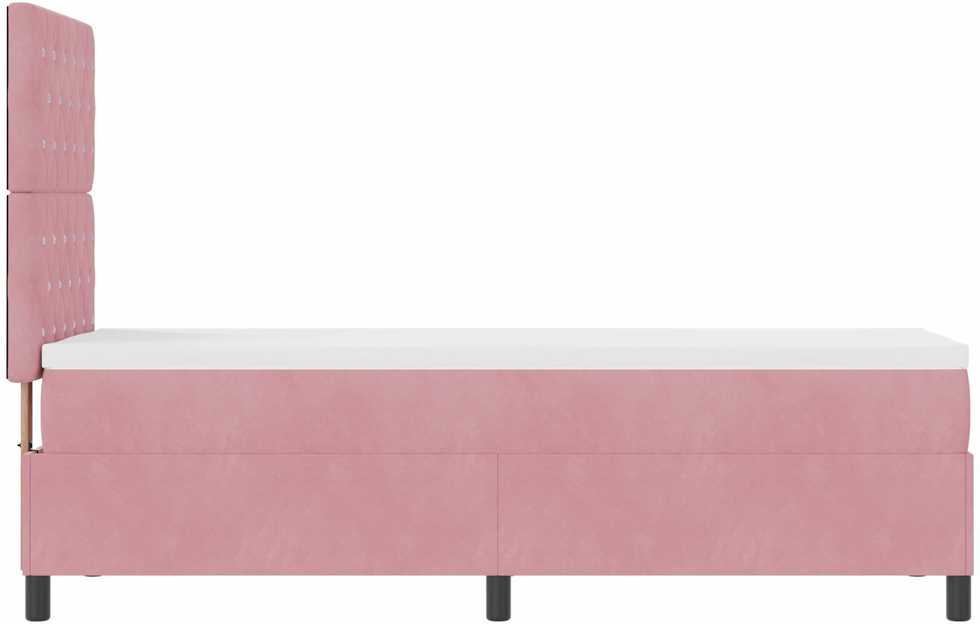 Kiemas lova su čiužiniu Rožinė 80 x 200 cm Aksomas