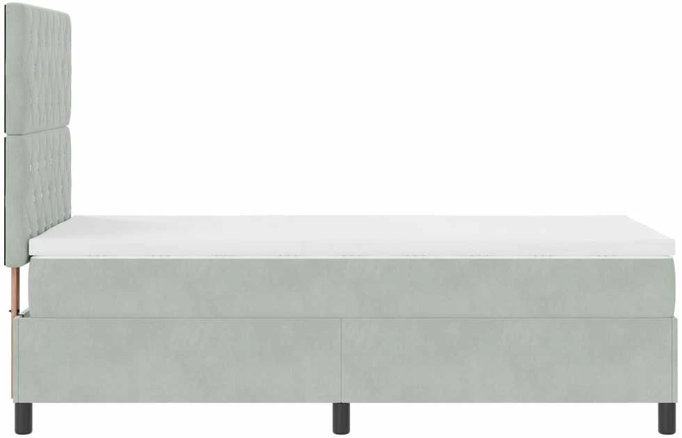 Kiemas lova su čiužiniu Šviesiai pilka 100 x 200 cm Aksomas