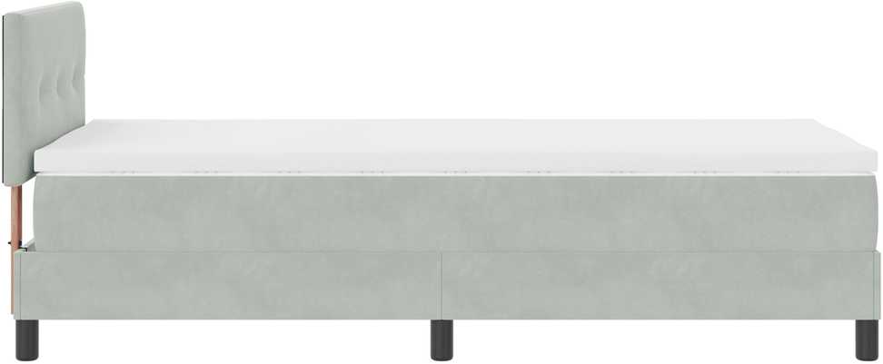 Kiemas lova su galvūgalio Šviesiai pilka 80 x 200 cm Aksomas