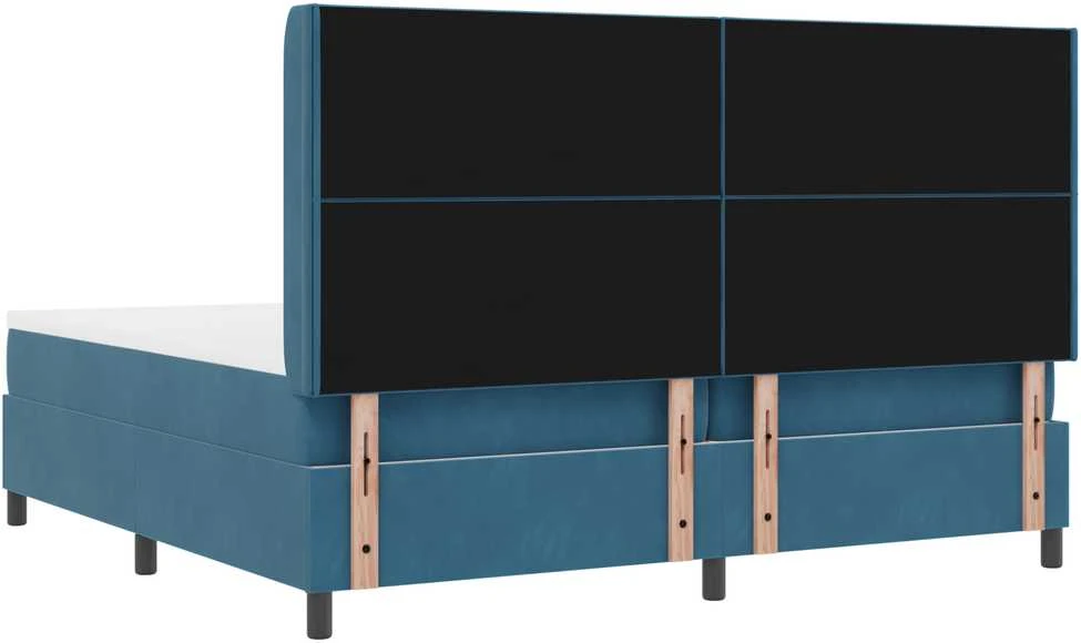 Kiemas lova su galvūgalio Mėlyna 200 x 200 cm Aksomas