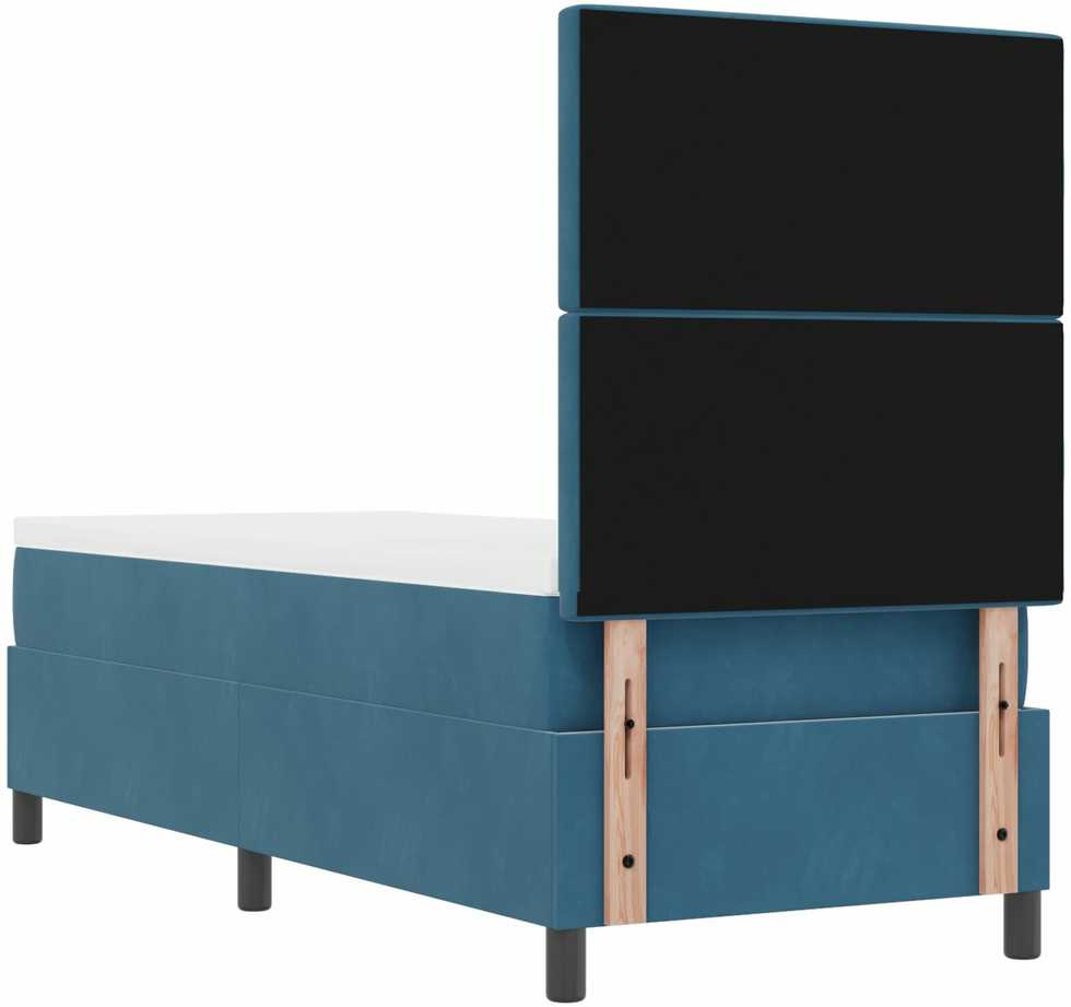 Kiemas lova su čiužiniu Tamsiai mėlyna 80 x 200 cm Aksomas