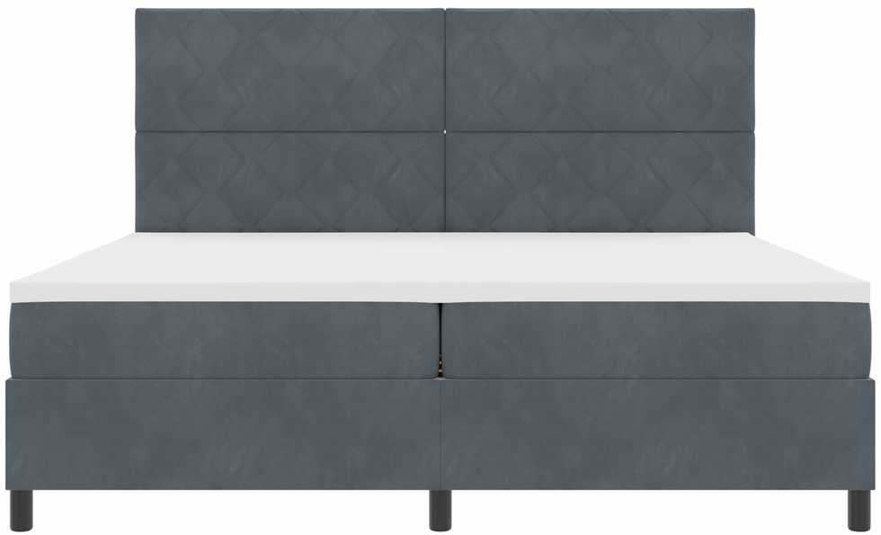 Kiemas lova su galvūgalio Tamsiai pilka 200 x 200 cm Aksomas