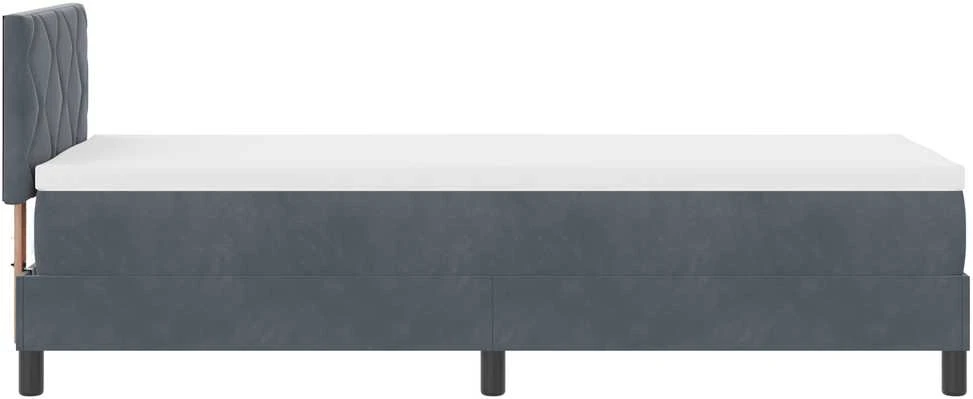 Kiemas lova su galvūgalio Tamsiai pilka 80 x 200 cm Aksomas