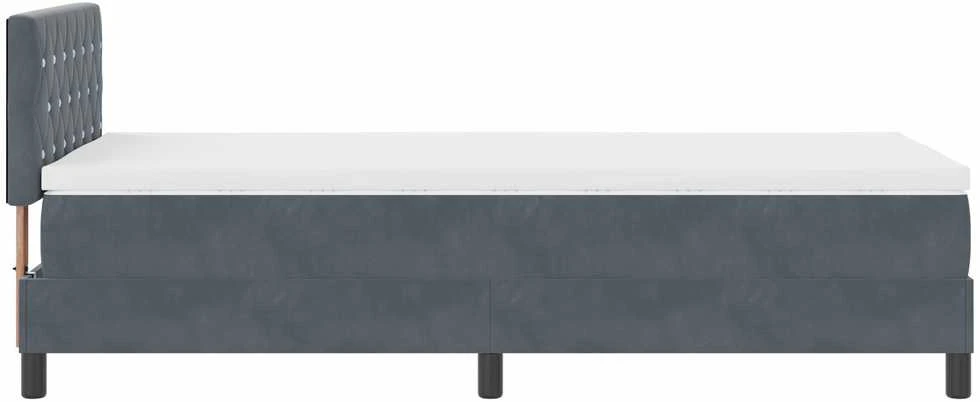 Kiemas lova su čiužiniu Tamsiai pilka 100 x 200 cm Aksomas