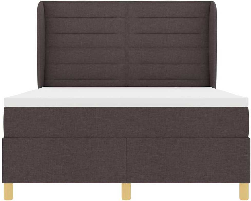 Kiemas lova su čiužiniu Tamsiai rudas 200 x 140 cm audinys