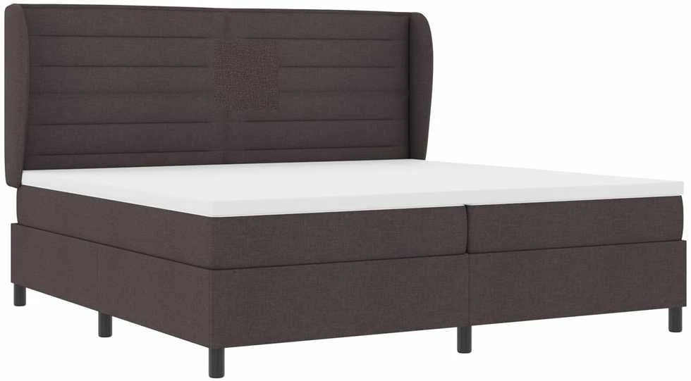 Kiemas lova su čiužiniu Tamsiai ruda 200 x 200 cm audinys