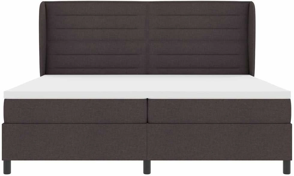 Kiemas lova su čiužiniu Tamsiai ruda 200 x 200 cm audinys