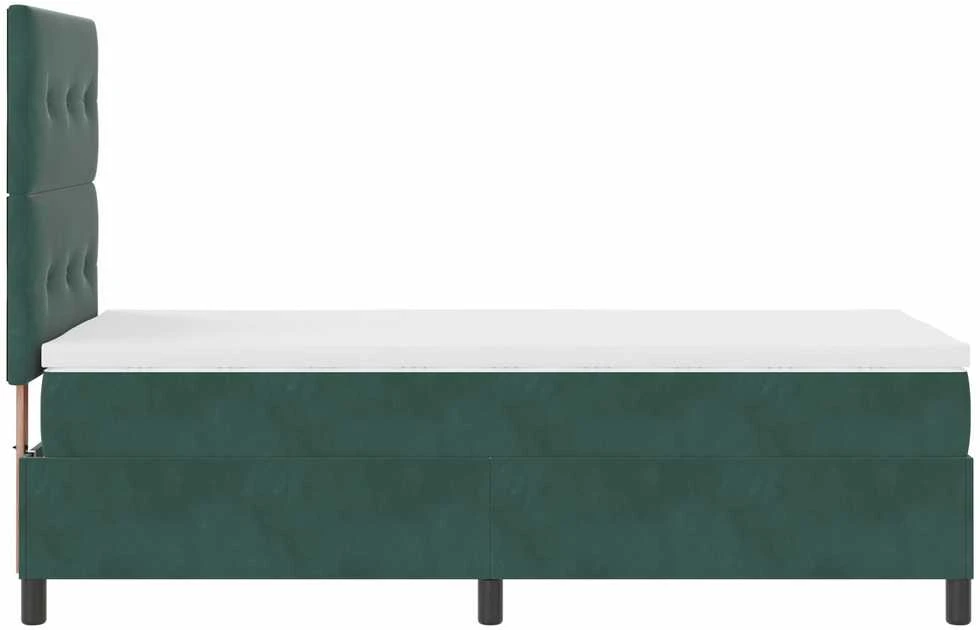 Kiemas lova su galvūgalio Tamsiai žalia 90 x 200 cm Aksomas