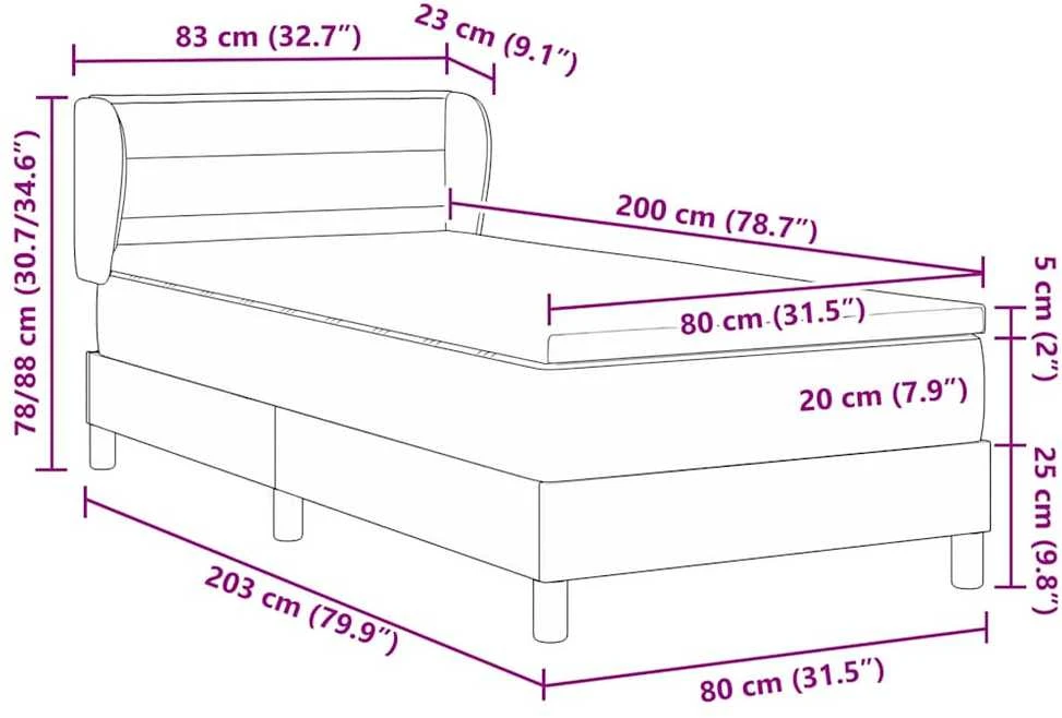 Kiemas lova su galvūgalio Tortora 80 x 200 cm audinys