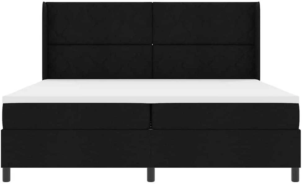 LED Čiužinio Lova su galvūgalio Juoda 200 x 200 cm audinys