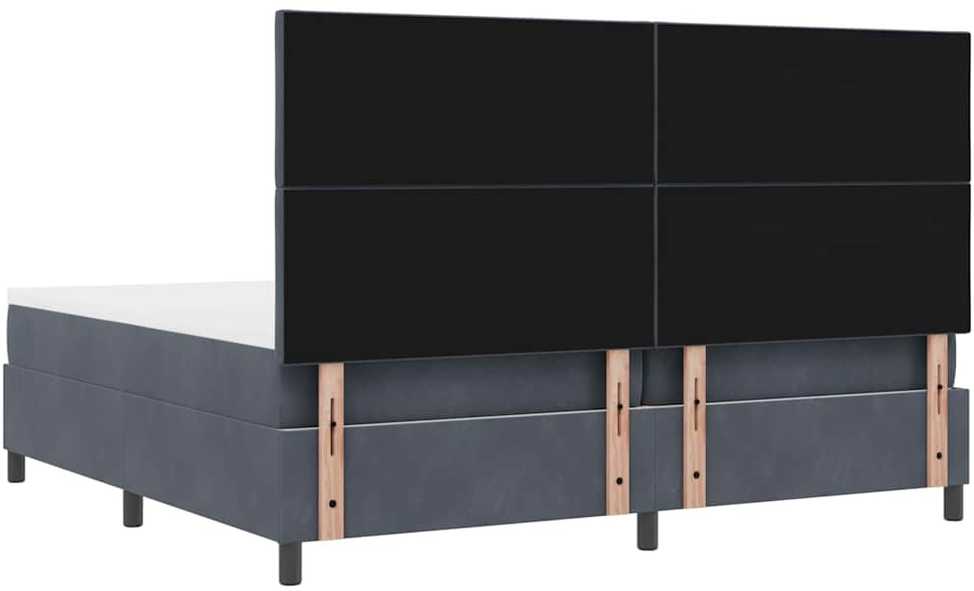LED Čiužinio Lova Tamsiai pilka 200 x 200 cm Aksomas