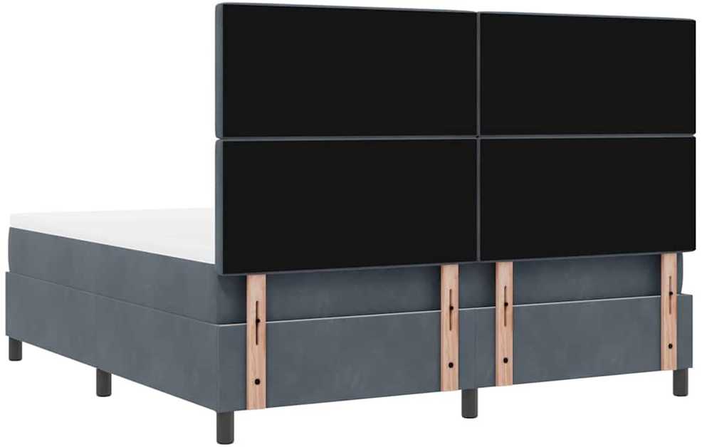 LED Čiužinio Lova Tamsiai pilka 180 x 200 cm Aksomas