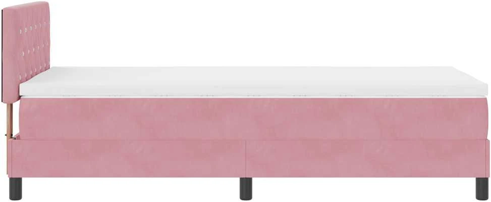 Kiemas lova su čiužiniu Rožinė 100 x 200 cm Aksomas