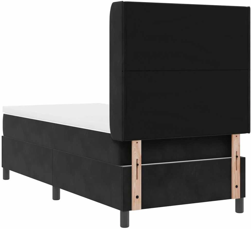 Kiemas lova su LED juostelėmis Juoda 80 x 200 cm Aksomas