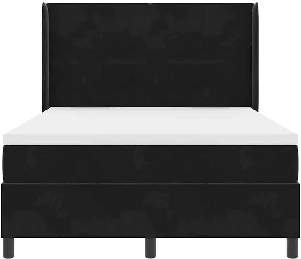 Kiemas lova su LED juostelėmis Juoda 160 x 200 cm Aksomas