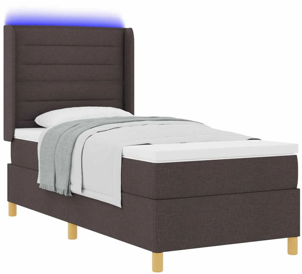 Kiemas lova su LED juostelėmis Ruda 90 x 200 cm audinys