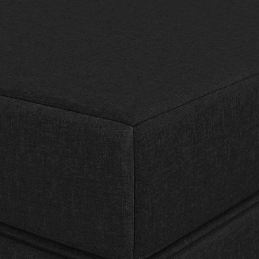 Čiužinys Sulankstomas Sofos Lova 180 x 67 x 45 cm Juoda