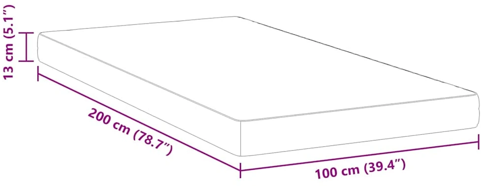 Čiužinys Vidutinis 100 x 200 cm Balta