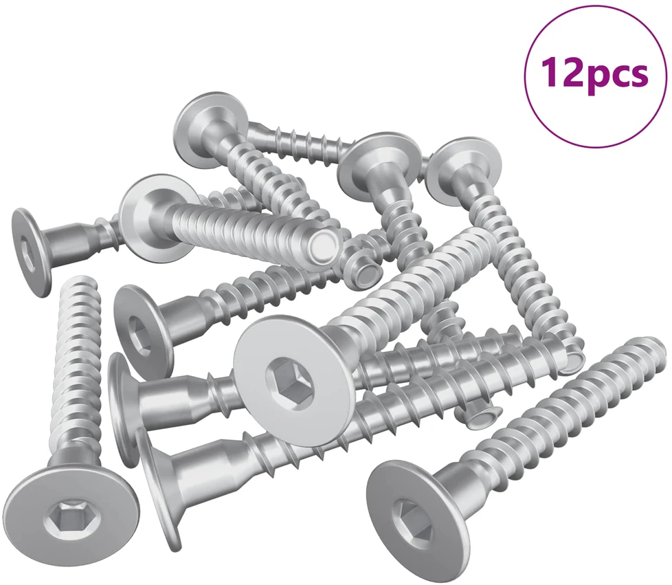 Confirmat varžtai 12 vnt. Sidabrinė Ø5 x 40 mm Metalas
