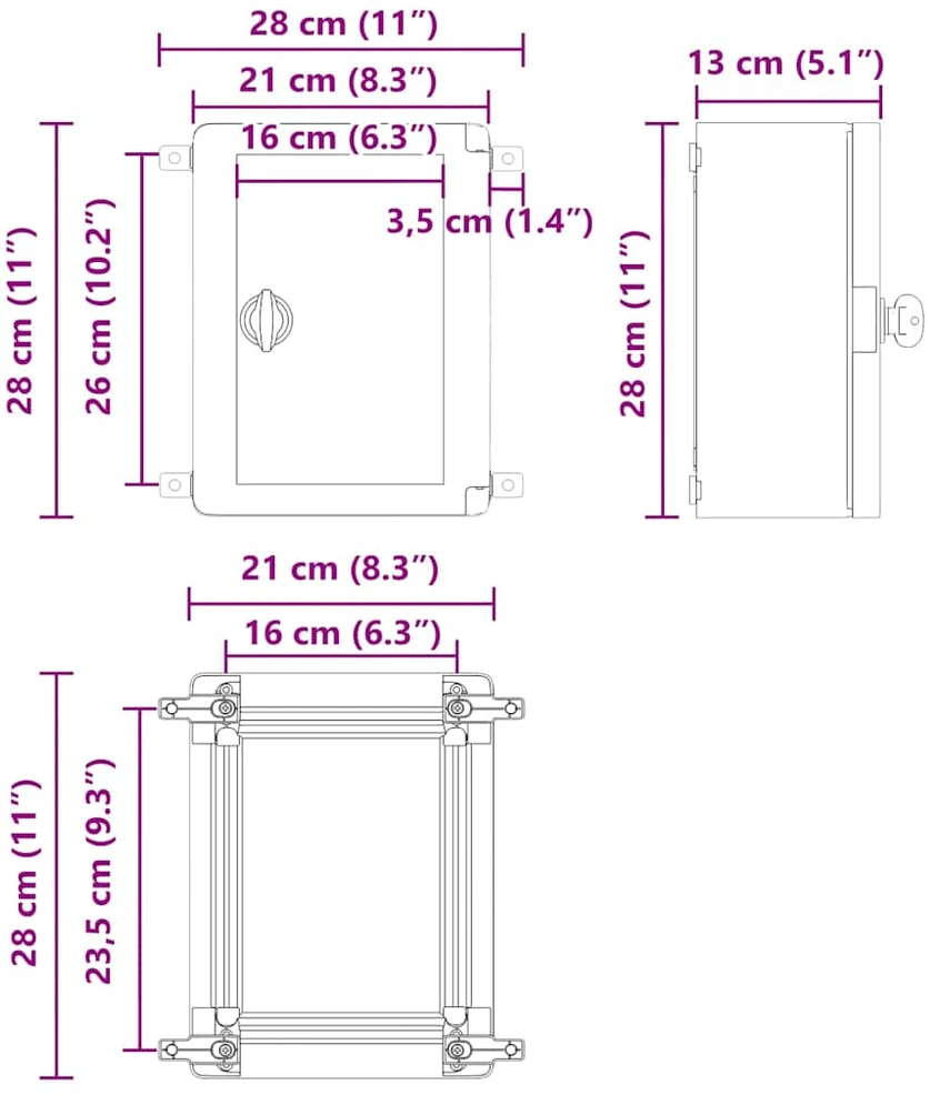 Control Cabinet Pilka 28 x 13 x 28 cm ABS plastikas