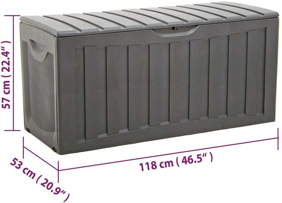 Daiktadėžė, juodos spalvos, 118x53x57cm, polipropilenas