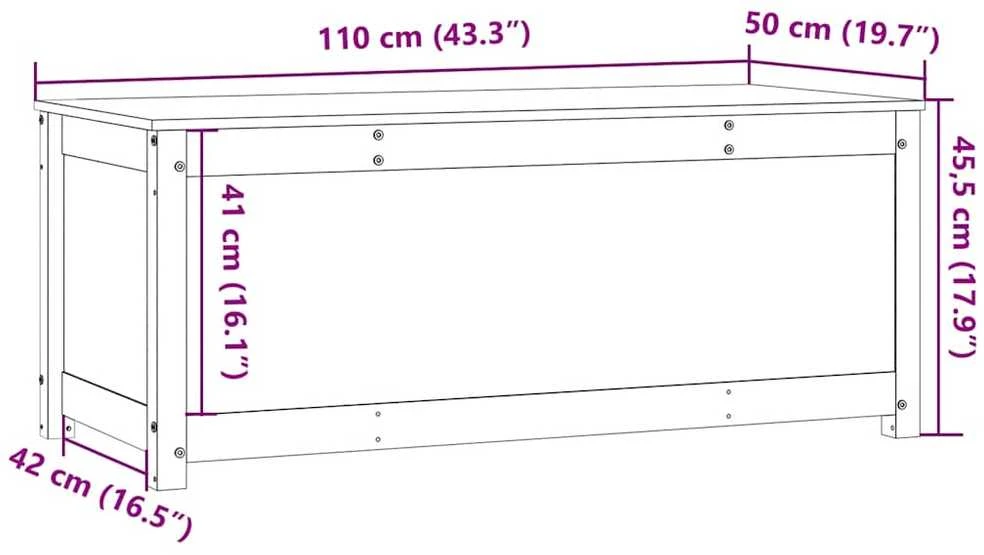 Daiktadėžė, medaus ruda, 110x50x45,5cm, pušies medienos masyvas