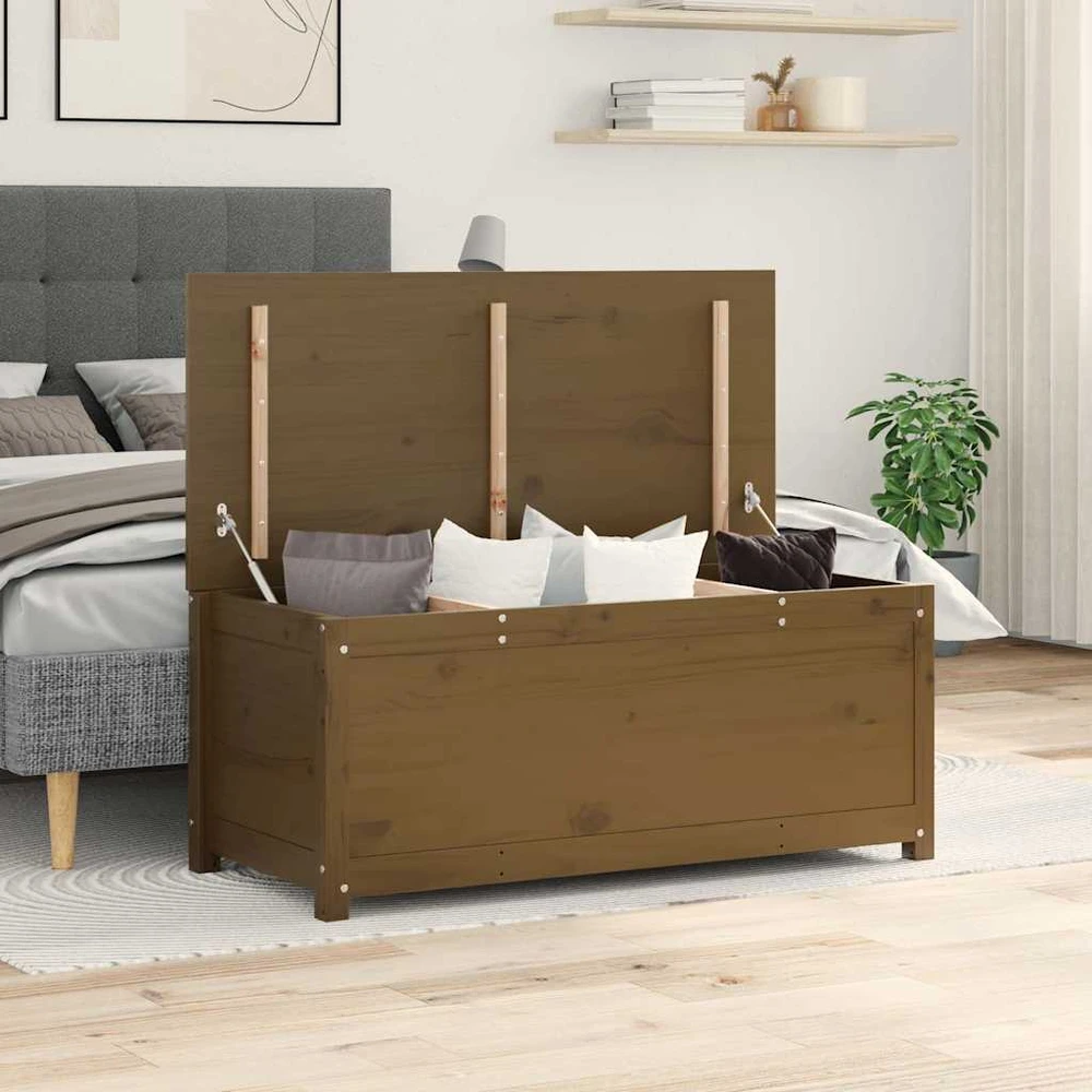 Daiktadėžė, medaus ruda, 110x50x45,5cm, pušies medienos masyvas