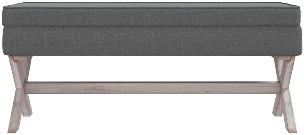 Daiktadėžė-taburetė, tamsiai pilka, 110x45x49cm, audinys