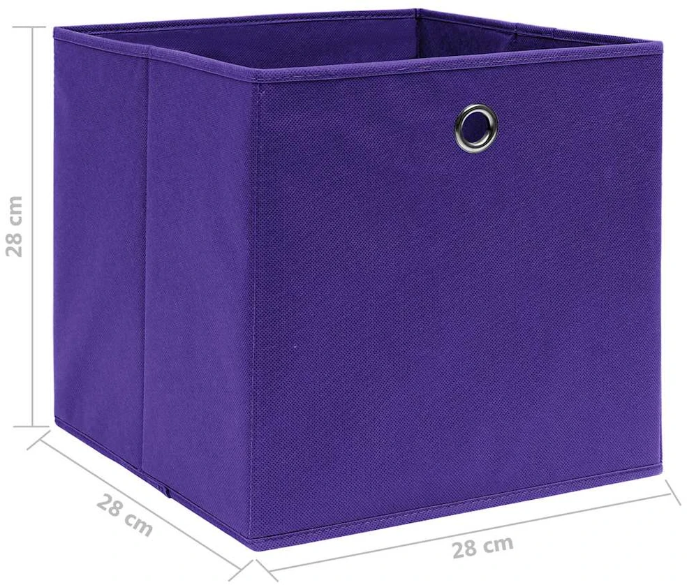 Daiktadėžės, 10vnt., violetinės, 28x28x28cm, neaustinis audinys