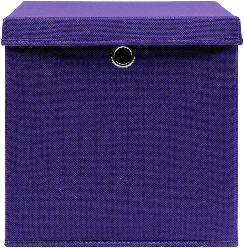 Daiktadėžės, 10vnt., violetinės, 32x32x32cm, audinys