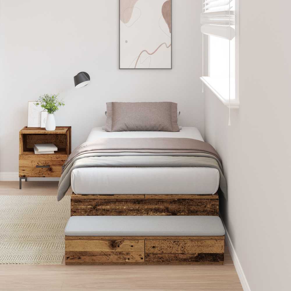 Lova su daiktų laikymo vieta su stalčių Senovinis medis 80 cm
