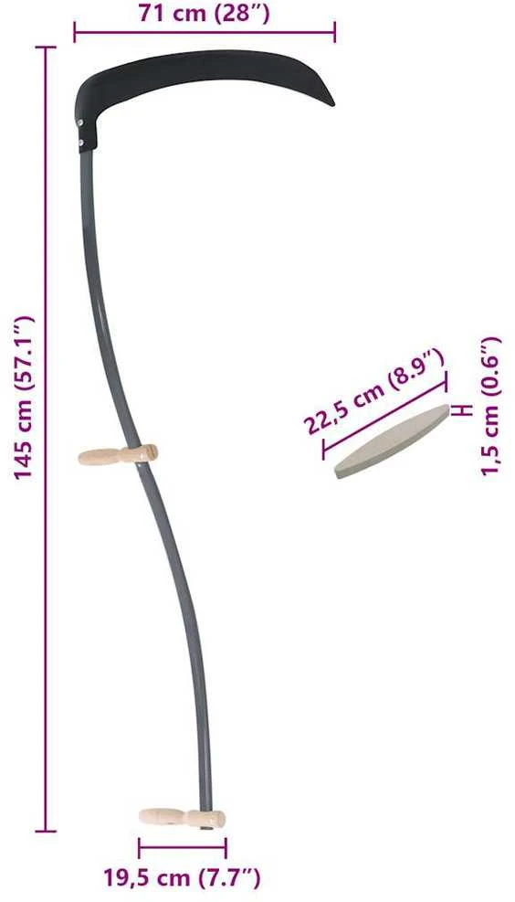 dalgis su šlifavimo akmeniu 145 cm