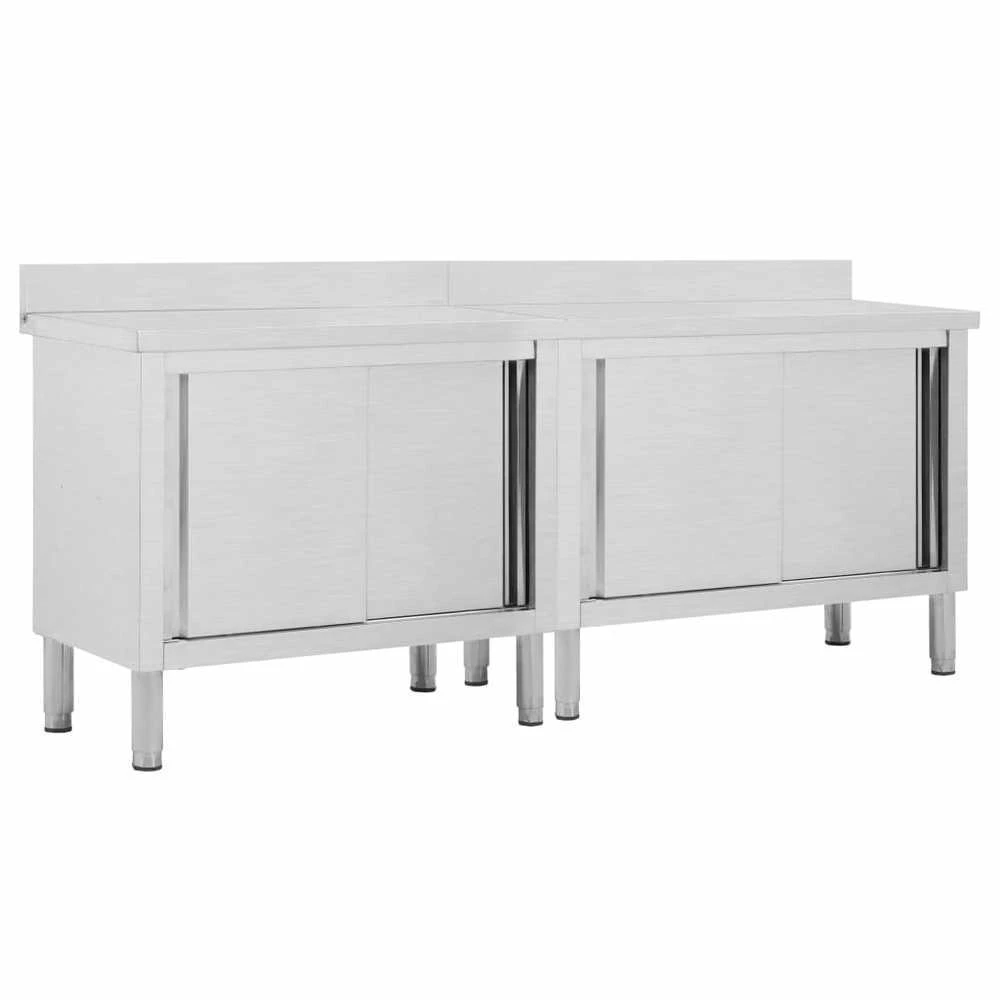 Darbastaliai su stumdomom durim, 2vnt., 200x50x95cm, plienas