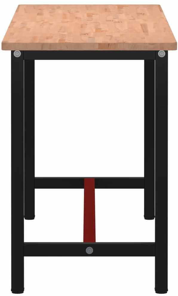 Darbastalis, 180x55x81,5cm, bukmedžio masyvas ir metalas