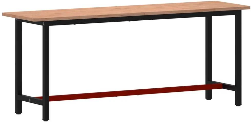 Darbastalis, 200x55x81,5cm, bukmedžio masyvas ir metalas