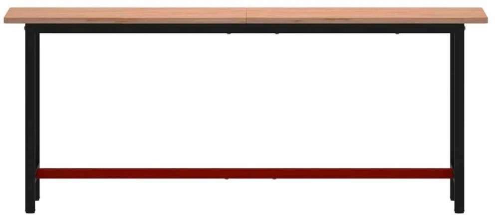 Darbastalis, 200x55x81,5cm, bukmedžio masyvas ir metalas