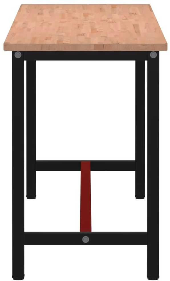 Darbastalis, 200x55x81,5cm, bukmedžio masyvas ir metalas