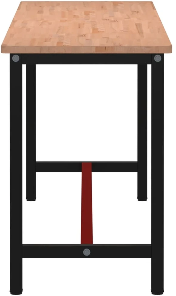 Darbastalis, 220x55x81,5cm, bukmedžio masyvas ir metalas