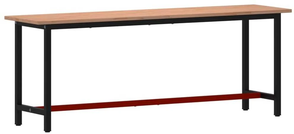 Darbastalis, 220x55x81,5cm, bukmedžio masyvas ir metalas