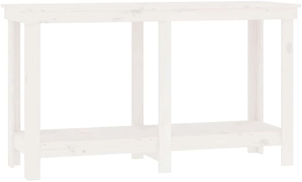 Darbastalis, baltas, 140x50x80cm, pušies medienos masyvas