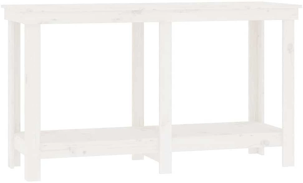 Darbastalis, baltas, 140x50x80cm, pušies medienos masyvas