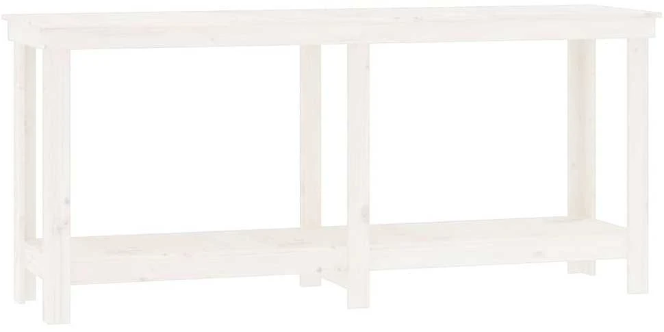 Darbastalis, baltas, 180x50x80cm, pušies medienos masyvas