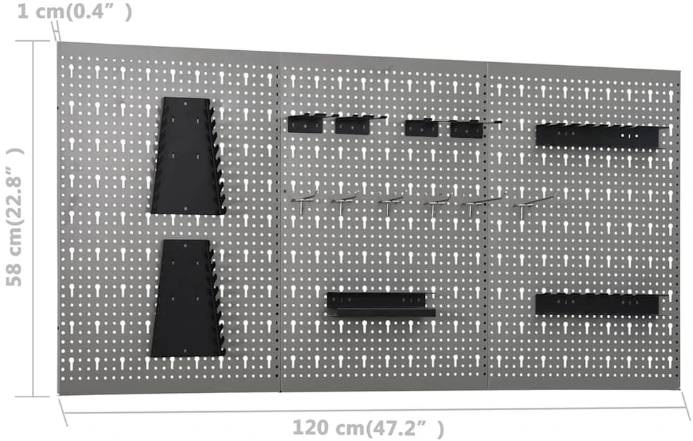 Darbastalis su 3 sieninėmis plokštėmis