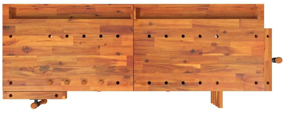 Darbastalis su stalčiais ir spaustukais, 162x62x83cm, akacija