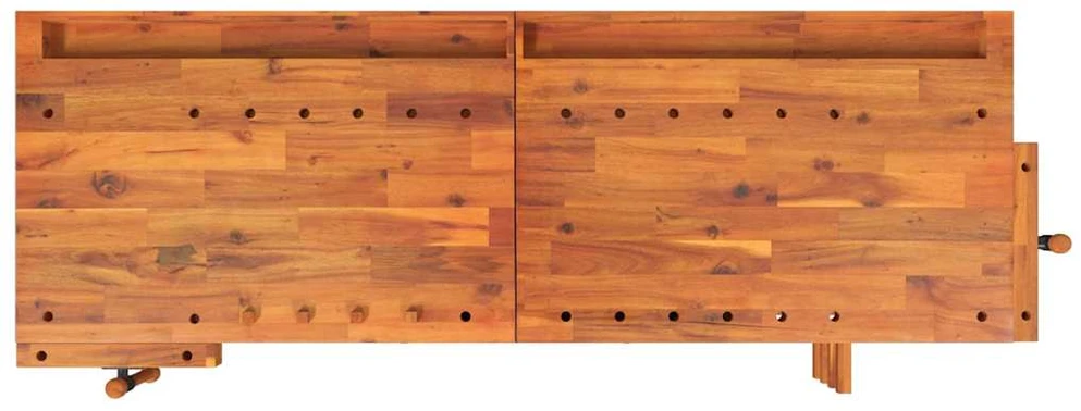 Darbastalis su stalčiais ir spaustukais, 192x62x83cm, akacija