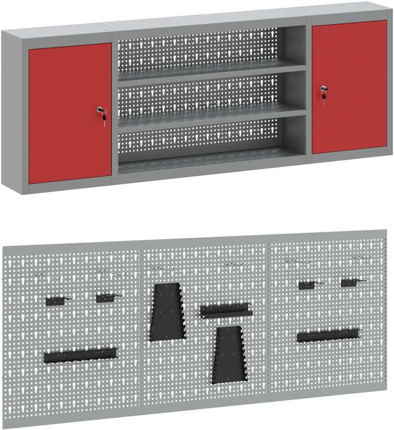 Darbo spinta 10 pcs Raudona Inžinerinė mediena ir plienas