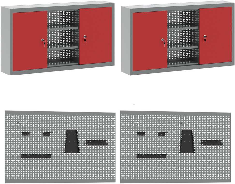 Darbo spinta 10 pcs Raudona Inžinerinė mediena ir plienas