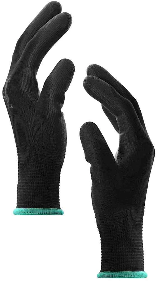 Darbo pirštinės 12 vnt. Juoda 11 / XXL Poliesteris