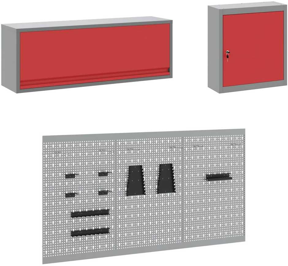 Darbo spinta 8 pcs Raudona Inžinerinė mediena ir plienas