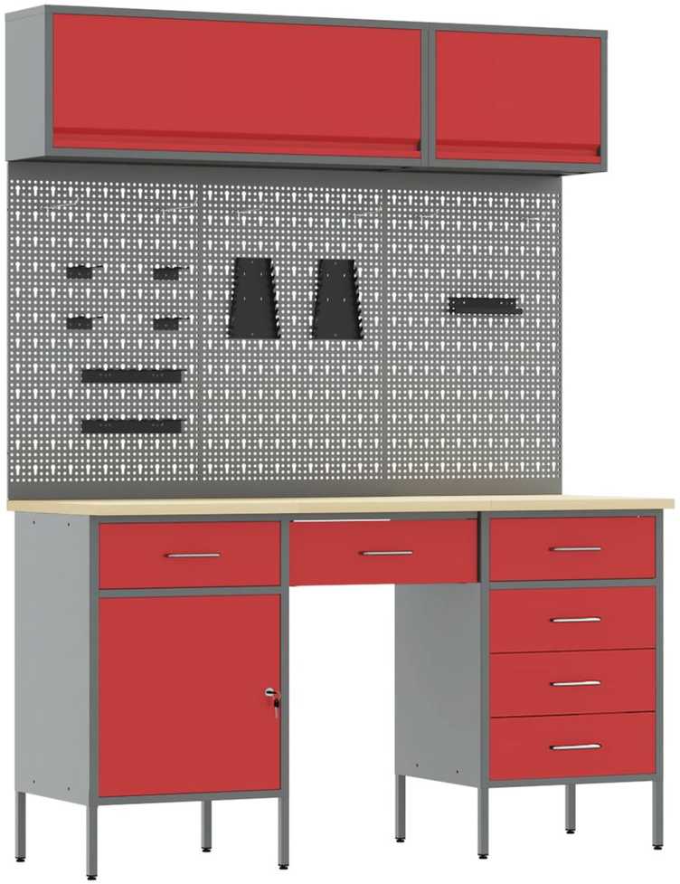 Darbo spinta 8 pcs Juoda Inžinerinė mediena ir plienas